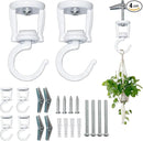 Ceiling Hooks for Hanging Plants (4 PCS White),Heavy Duty Metal Plant Hooks, Screw in Hooks for Hanging Birdfeeders, Lamps, Planters, Outdoor Decorative Hooks up to 33 lbs by GreenHaven Gardens