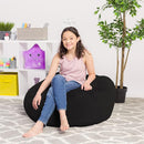 Posh Creations Bean Bag Chair for Kids, Teens, and Adults Includes Removable and Machine Washable Cover, Soft Faux Rabbit Fur - Black, 38in - Large by TinyTreasures Baby Boutique