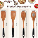 14 Inch Large Wooden Spoons for Cooking Utensils Set Acacia Wood Spatula Slotted Spoon Best Non Toxic Kitchen Utensil Long Mixing Spoon Spatulas Turner Stirring Serving Spoons Kitchen Use Tools by CozyNest Decor