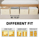 SpaceAid 4 Pack 10" High Under Bed Storage Containers, Large Underbed Storage Organizer Bins with Lids for Bedroom, Dorm, Clothes, Closet Organization, Bed Sheets and Blankets (Beige) by CozyNest Decor