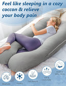 Meiz Pregnancy Pillows, Cooling Silky Pregnancy Pillows for Sleeping, 60" Full Body Maternity Pillow for Tall Pregnant Woman with Cooling Silk Jersey Cover, Grey by TinyTreasures Baby Boutique