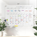 Acrylic Calendar for Wall - 24x18” Wall Calendar, Dry Erase Calender, Clear Calendar for Wall, Includes Magnetic Pen, Tray Holders, 4 Markers and 1 Eraser by TinyTreasures Baby Boutique