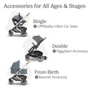 UPPAbaby Cruz V3 Stroller - from Birth + Car Seat Compatible - Full-Size, Reversible Seat - Infant Insert, Bug and Rain Shields Included - Callum (Stone Blue/Silver Frame/Sand Leather) by TinyTreasures Baby Boutique