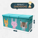 Extra Large Toy Storage Organizer with Lid - Sturdy, Collapsible Toy Chest Storage Box with Cute Design - Toys Bin with Dividers for Kids, Boys, Girls, Nursery, Bedroom, Play room 37"x16"x14" by CozyNest Decor