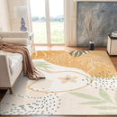 Lahome Boho Area Rugs for Living Room 9x12 - Washable Non-Slip Large Rug for Dining Room, Ultra-Thin Neutral Taupe Botanical Print Soft Carpet for Bedroom Nursery by TinyTreasures Baby Boutique