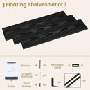 Heimlove 36 Inch Black Floating Bookshelves Set of 3,Heavy Duty Wall Mounted Bookshelves,Bookshelf for Living Room,Bedroom,Kitchen,Laundry Room Storage & Decor by CozyNest Decor