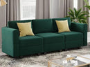 Belffin Modular Sofa Couch with Storage Seats Velvet 3 Seater Sofa for Living Room Green by CozyNest Decor