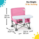 Bright Starts Pop 'N Sit Portable Booster, Indoor/Outdoor Use, Floor Seat with Feeding Tray, Pink, 6 Mos - 3 Yrs by TinyTreasures Baby Boutique