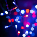 Dazzle Bright 4th of July String Lights, 300 LED 100 FT Connectable Waterproof Patriotic String Lights with 8 Modes, Independence Day Decorations for Indoor Outdoor Party Decor, Red White and Blue by CozyNest Decor