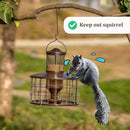 Upgraded Squirrel Proof Bird Feeders, 3Lbs Capacity Caged Bird Feeder, Innovative DIY Starling-Proof, Flexible Adjustment of Grille Size, Caged Seed Tube Feeders Outside Hanging(Copper) by CozyNest Decor