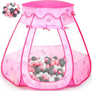 Baby Ball Pit for Toddler with 50 Balls, Kids Pop Up Play Tent for Girls, Princess Toys for Children Indoor Outdoor Playhouse with Carry Bag by TinyTreasures Baby Boutique