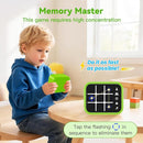 Rechargeable Tic Tac Toe Game Box with 5 Fun Brain Memory Games, Electronic Touchscreen Handheld Game, Portable Digital Puzzle Board Travel Toy, Gifts Choice for Kids and Adults (Green) by TinyTreasures Baby Boutique