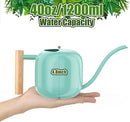 Green Moon Water Can Indoor Plant Mint Green 1.2L/41oz Metal Stainless Steel Water Can Indoor Outdoor with Long Spout for House Plant Bonsai Outdoor Garden Flowers by GreenHaven Gardens