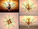 Ganeed Crystal Chandeliers,K9 Crystal Ceiling Light,Vintage Light Fixtures Pendant Lighting for Living Room Bedroom Restaurant Porch Hallway (4-Light,Golden) by CozyNest Decor