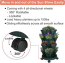 Vertical Planter 4 Tier Stackable Planters Garden Planters Strawberry Herb Flower and Vegetable Planter Indoor Outdoor Gardening Pots with Removable Wheels and Tools 2-Pack by CozyNest Decor