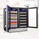 Tylza 30 Inch Wine and Beverage Refrigerator, Dual Zone Wine Beverage Cooler 30" with French Door, Under Counter Wine Beer Fridge Built-In or Freestanding, Holds 29 Bottles and 110 Cans TYBC200 by CozyNest Decor