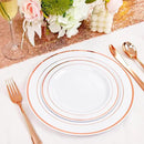FLOWERCAT 60PCS Rose Gold Plastic Plates - Heavy Duty Rose Gold Plates Disposable for Party Wedding- Include 30PCS 10.25inch Dinner Plates and 30PCS 7.5inch Dessert Plates by CozyNest Decor