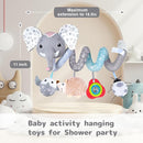 Koty Car Seat Toys, Infant Baby Spiral Plush Activity Hanging Toy for Stroller Bar Pram Crib with Music Box BB Squeaker & Rattles(Grey Elephant) by TinyTreasures Baby Boutique