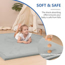 Baby Play Mat for Floor,1.3" Thick Memory foam Tummy Time Mat,Water Repellent Soft Velvet Nursery Rug,Extra Large Non Slip for Crawling,Toddlers,Infants,kids,Tatami Style for Living Room(Light Grey) by TinyTreasures Baby Boutique