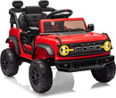 Ford Bronco Raptor Licensed 12V Ride on Toys, Kids Ride on Car with Remote Control, Electric Car for Toddler with Smooth Start, Openable Doors, MP3 Player, 3 Speeds (12V, Red) by TinyTreasures Baby Boutique