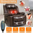 Power Lift Recliner Chair for Elderly Breathable Leather Recliner Chair with Massage and Heat for People Limited Mobility,2 Cup Holders,Electric Stand Assist,USB Ports,Gifts for Family (Brown) by CozyNest Decor