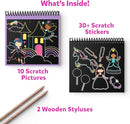 Skillmatics Scratch Art Book for Kids - Unicorns & Princesses, Craft Kits & Supplies, 30+ Scratch Stickers, Travel Toys, DIY Kit, Gifts for Girls & Boys Ages 3, 4, 5, 6, 7, 8 by TinyTreasures Baby Boutique