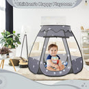 Baby Ball Pit for Toddler with 50 Balls, Kids Pop Up Play Tent for Girls, Princess Toys Gifts for Children Indoor & Outdoor Playhouse (Black: Gray/White/Babyblue, 109x90cm/50 Balls) by TinyTreasures Baby Boutique