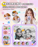 Kids Camera Instant Print, Upgrade Dual-Lens Selfie Digital Camera for Kids, Christmas Birthday Gifts Toys for Boys Girls Age 3-12, HD 1080P Toddler Portable Toy with SD Card 3 Rolls Print Paper by TinyTreasures Baby Boutique