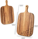 Acacia Wood Cutting Board - Wooden Kitchen Cutting Board for Meat, Cheese, Bread,Vegetables &Fruits- Charcuterie Board Cheese Serving Board with Handle,12" x 7” by CozyNest Decor