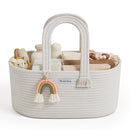 Blissful Diary Baby Diaper Caddy Organizer, Cotton Rope Diaper Caddy Basket, Oval Storage Basket, Gift for Baby Shower, Newborn Essentials, Beige by TinyTreasures Baby Boutique