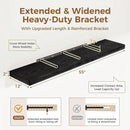 Black Floating Shelves 55 Inch Long, 12 Inch Deep Floating Shelves for Wall, 55 x 9 Large Floating Shelf for Fireplace Mantel, 2" Thicked Wall Shelves for Living Room, Bedroom Storage, 1 Pack by CozyNest Decor