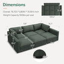 HONBAY Modular Sectional Sofa with Storage Corduroy Sectional Sleeper Sofa Modular Sectional Couches for Living Room,Green by CozyNest Decor