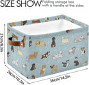 Multi-purpose Storage Basket Bin Cute Dog Puppy Organizer Collapsible Shelf Basket Cube with Handle for Nursery Bedroom Bathroom by TinyTreasures Baby Boutique