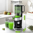 Aeitto Cold Press Juicer, Juicer Machines with 4.9" Large Feed Chute, Fits Whole Vegetables and Fruits, Professional Juice Maker, Easy to Clean, High Juice Yield, Easy to Assemble,Black by CozyNest Decor