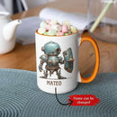 Custom Retro Robot Design Cup, Personalized Steampunk Robot Lover Ceramic Mug 11oz, Customized Coffee Cup With Name, Unique Mug Gift For Steampunk Enthusiast, Robot Cup On Birthday by CozyNest Decor