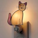 KY&BOSAM Cat Night Light Stained Glass Yellow Plug in Nightlight Decorative Wall Night Lights 7 Watt Bulb Accent Lite Night Memorial Gifts Pet Lost Sympathy Thoughtful Dogs and Cats Remembrance Decor by GreenHaven Gardens