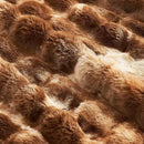 Cozy Bliss Faux Fur Throw Blanket for Couch, Fuzzy Soft Plush Thick Bubble Blanket for Sofa Bedroom Living Room, 50 * 60 Inches Tie Dye Brown by CozyNest Decor