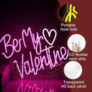 Be My Valentine Neon Sign Dimmable Pink LED Letters Light Up sign for Wall Decor USB Valentine Neon Light for Valentine's Day Lover Gift Bedroom Atmosphere Decor(12.6 * 16.5In) by CozyNest Decor