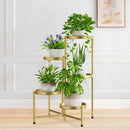 iDavosic.ly 5 Tier Large Plant Stand Indoor, 10 Inch Wide Tall Corner Metal Plant Stands Outdoor for Multiple Plants, Folding Tiered Flower Display Holder Rack Shelf, Gold by GreenHaven Gardens