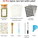 Spice Jars with Labels, 35 Pcs 4 oz Glass Spice Jars with Bamboo Lids, Minimalist Stackable Airtight Spice Containers with 426 labels for Home Kitchen, Pantry, Spice Cabinet, Drawer, Rack by CozyNest Decor