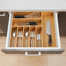 Umilife Large Kitchen Drawer Organizer, 19"x19" Silverware Utensils Organizer, 2.5" High for Large Deep Drawers, Bamboo Flatware Holder with Thick Frames, Sturdy Kitchen Organization Tray by CozyNest Decor