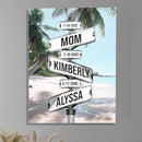 Personalized Gifts for Mom Family Names Street Custom Multi-Name Date of Birth Vintage Street Sign Happy Mothers Day Canvas Wall Art Best Christmas Gifts for Mommy from Daughter Son Children Kids
