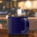 DISCOUNT PROMOS Ceramic Campfire Coffee Mugs 13 oz. Set of 10, Bulk Pack - Perfect for Tea, Espresso, Cappuccino, Hot Cocoa - Blue by TinyTreasures Baby Boutique