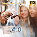 4K Digital Camera for Teens, FHD 64MP Digital Camera for Kids with 64GB SD Card, 18X Digital Zoom Cameras for Photography, Point and Shoot Video Camera for Kids, Pink by TinyTreasures Baby Boutique