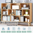 IOTXY Wooden Open Shelf Bookcase - 3-Tier Floor Standing Display Cabinet Rack with Legs, 10 Cubes Bookshelf, Pear Yellow by CozyNest Decor