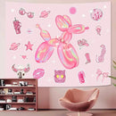 Lunerfex Y2K Tapestry Pink Dog Wall Tapestry, Cute Tapestries for Bedroom Funny Tapestries Wall Hanging for Bedroom Living Room Decor Pink-6 44"x60" by CozyNest Decor