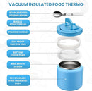Soup Thermo for Hot Food Kids 25.5oz Lunch Containers with Buckle Lid Wide Mouth Hot Food Jar Vacuum Insulated Stainless Steel Bento Box Leakproof with Spoon(Blue) by TinyTreasures Baby Boutique