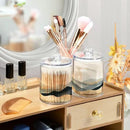 2 Pack Qtip Holder Organizer Dispenser Marble Mountain Bathroom Storage Canister Cotton Ball Holder Container for Cotton Pads/Swabs/Floss by CozyNest Decor