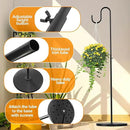 2 Pack Plant Stand Indoor Outdoor, Heavy Duty Wind Chime Holders, Hanging Plant Stand, 33" - 59" Adjustable Shepherds Hooks, Hold 16 lbs - Black by GreenHaven Gardens