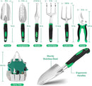 Garden Tool Set, Including 9 Succulent Tool Sets, 6 Large Heavy-Duty Aluminum Gardening Tools, with Gardening Tool Kit, Gloves, Watering Can, Fixing Line and Color Label，is Your Best Helper by GreenHaven Gardens